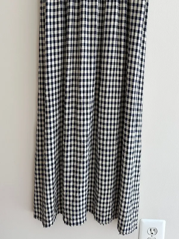 Panáche Vintage Gingham Print Belted Midi Dress, Black/Cream, Size 8 - Image 4