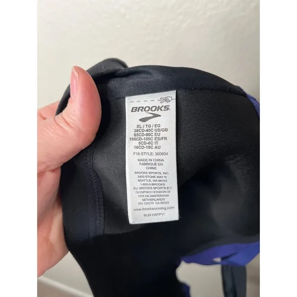 Brooks Womens XL Fineform Crossback Sports Bra Navy Blue - Image 5