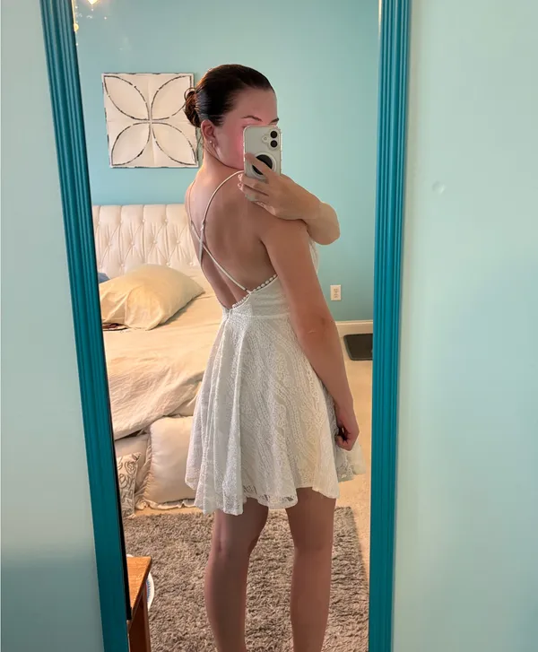 Selfie Leslie White Mini Dress - Image 2
