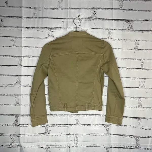 Zara BASIC Tan Cargo Utility Jacket XS Full Zip Asymmetrical Y2K Streetwear - Image 10