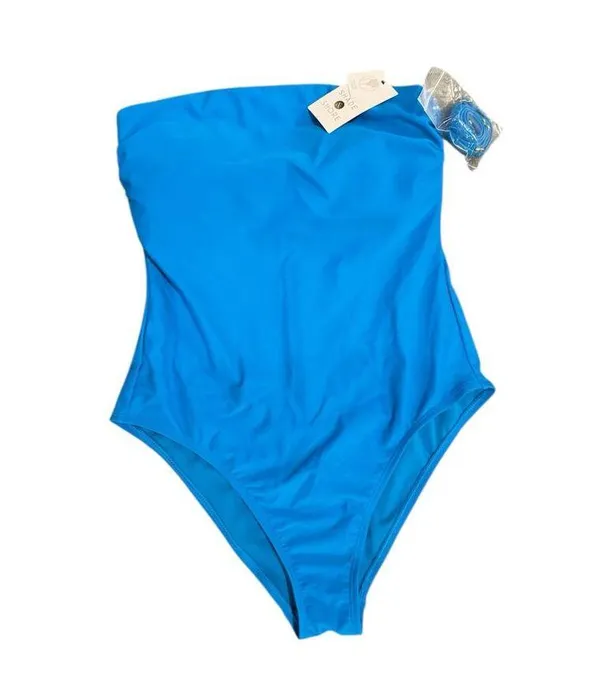NWT Target Shade & Shore Small (4-6) Strapless Blue One Piece Swimsuit Cheeky - Image 3