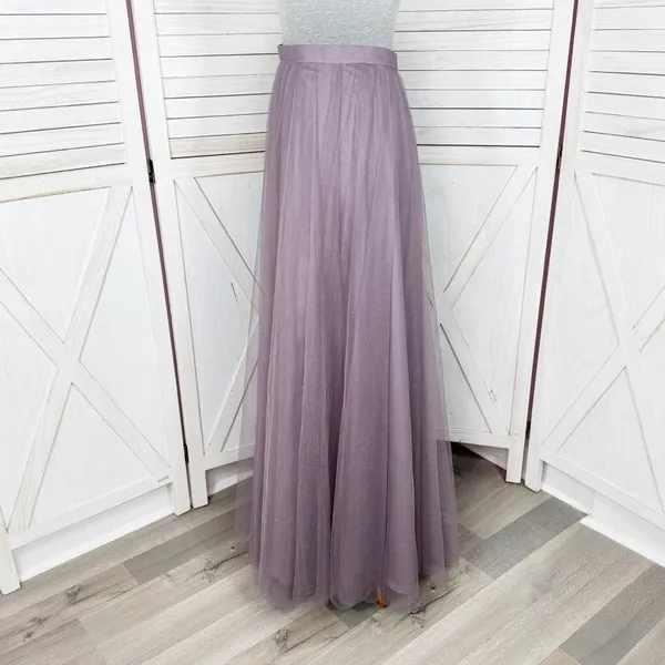 Revelry‎ Skylar Tulle Maxi Skirt Wisteria Mauve Purple Size 6 Formal Fairy - Image 3