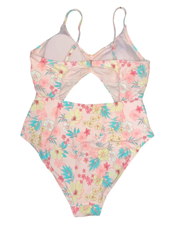 Celebrity Pink Floral Cut Out Swimsuit - Image 5