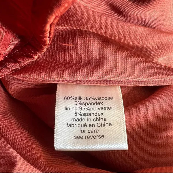 Ronny Kobo Orielle Rust Orange Silk Blend Jacquard Ruched Halter Mini Dress L - Image 11