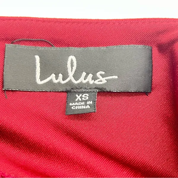 Lulu's Bold Red Backless Dress w/Front Slit Over Left Thigh-Size XS - Image 8