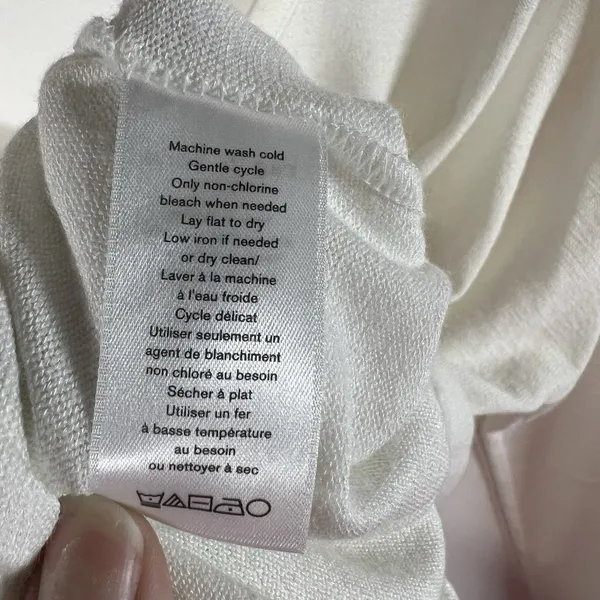 Rag‎ & Bone Open Back Long Sleeve White Top Size Medium Lightweight Designer - Image 6
