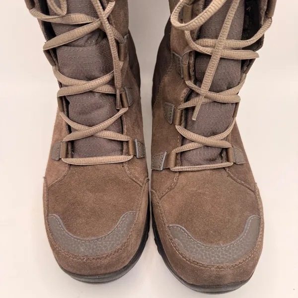 Columbia Omni-Heat 200g Brown Suede Faux Fur Winter Snow Boots Womens Size 9 - Image 5