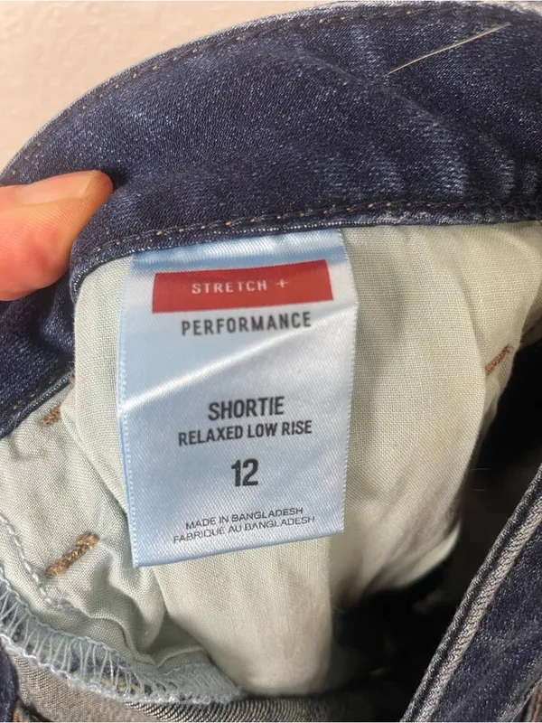 Express Dark Blue Denim Cuffed Shorts - Relaxed Low Rise Size 12 - Image 7