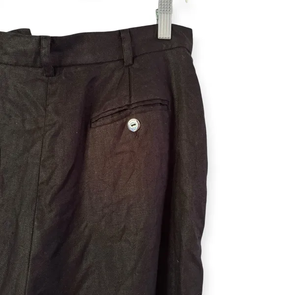 Ralph Lauren Black 100% Linen Pleated Straight Leg Lined Pants Women’s Size 10 - Image 4