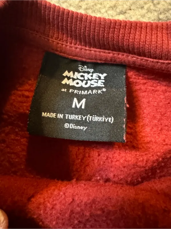 Disney Mikey Mouse Oh Boy 1928 Vintage Red Crewneck Sweatshirt - Image 3