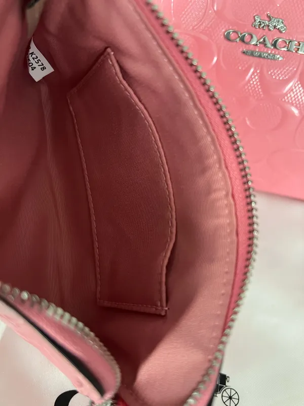 Coach Teri Shoulder Bag In Signature Leather With Heart Charm With Matching Wristlet - Image 15