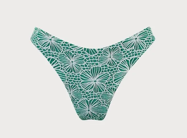 Berlook Green Floral Jacquard U-Ring Bikini Top and bottom 57 - Image 9