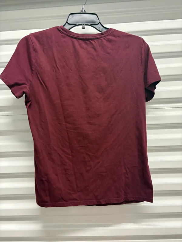 Nine West Burgundy Graphic Print 'Raising Kind Humans' T-Shirt Women's Size M - Image 5