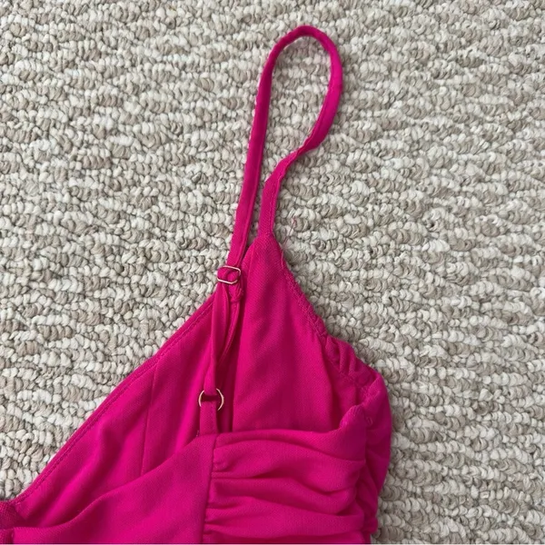 American Threads Hot Pink Ruched Mini Dress - Image 6