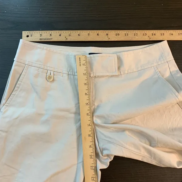 Talbots Modern Fit Cropped Pants 8P‎ Cream Ivory Cotton Stretch Petite Trousers - Image 7