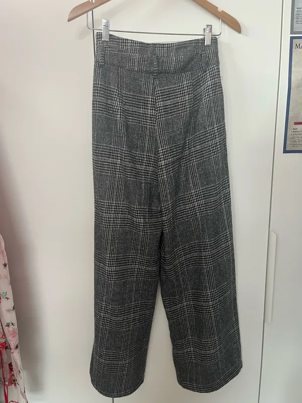 Cider Plaid Trousers Wide-Leg High-Rise Size XS - Image 2