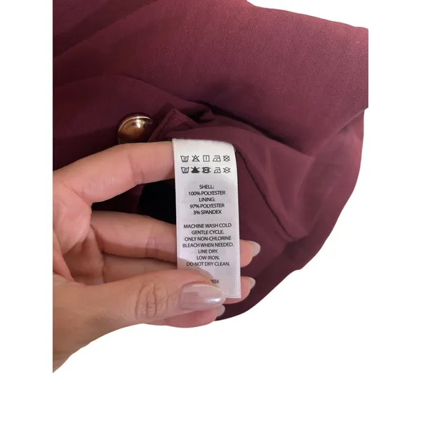 Sincerely Jules Button Front Burgundy Sleeveless Dress S - Image 6