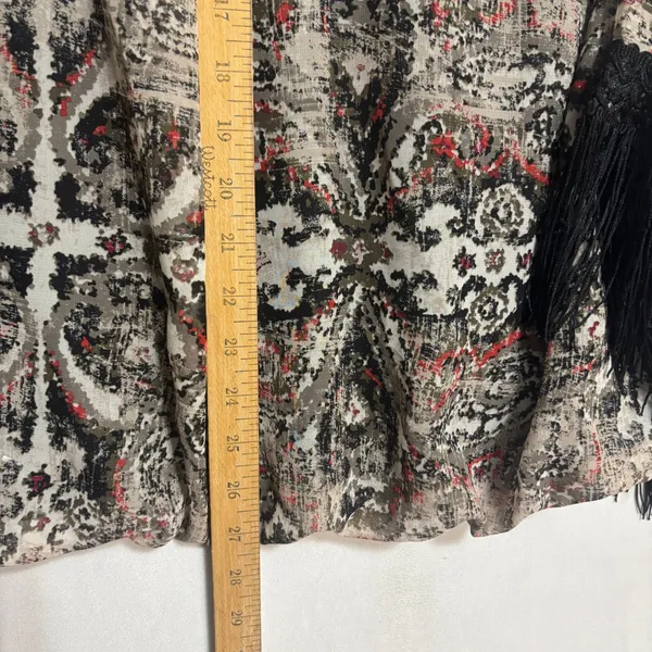 AGB‎ Blouse Multicolor Fringe Boho-Chic Southwestern Festival Party Artsy 2X - Image 9
