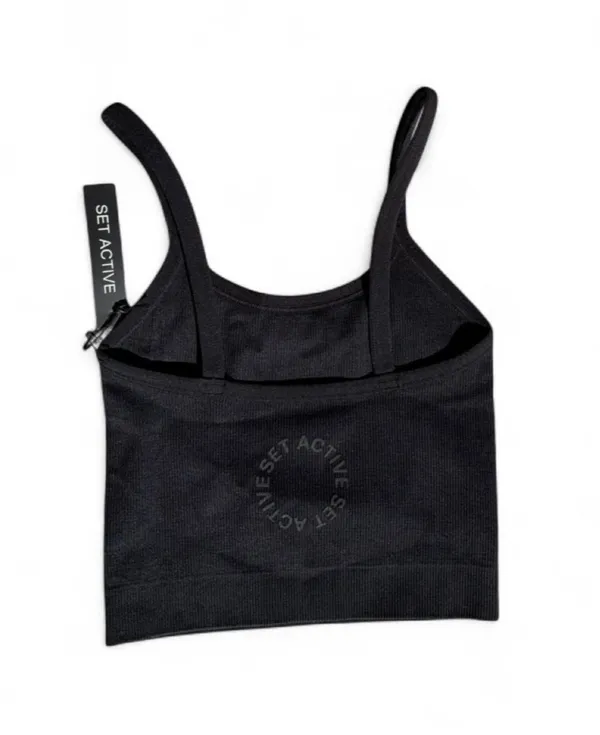 Set active scoop ribbed top in onyx - Image 3