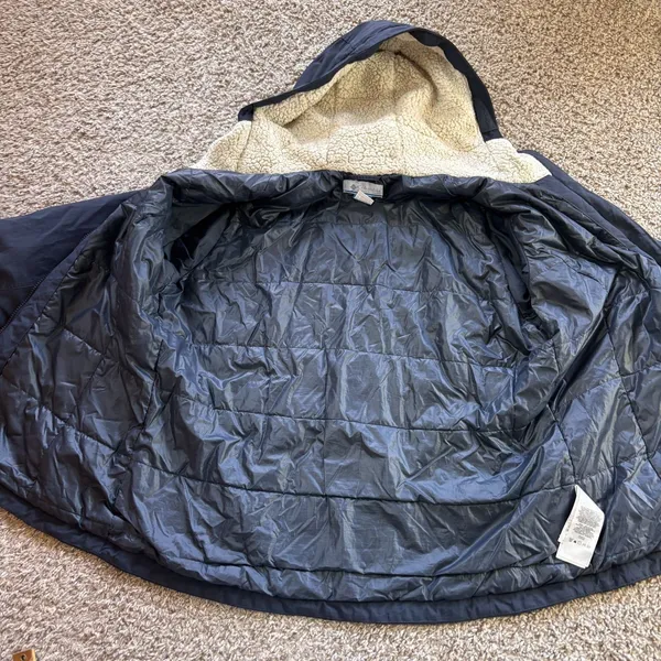 Columbia Parka Jacket Women's‎ XL Navy Sherpa Fleece Lined Hood Insulated - Image 6