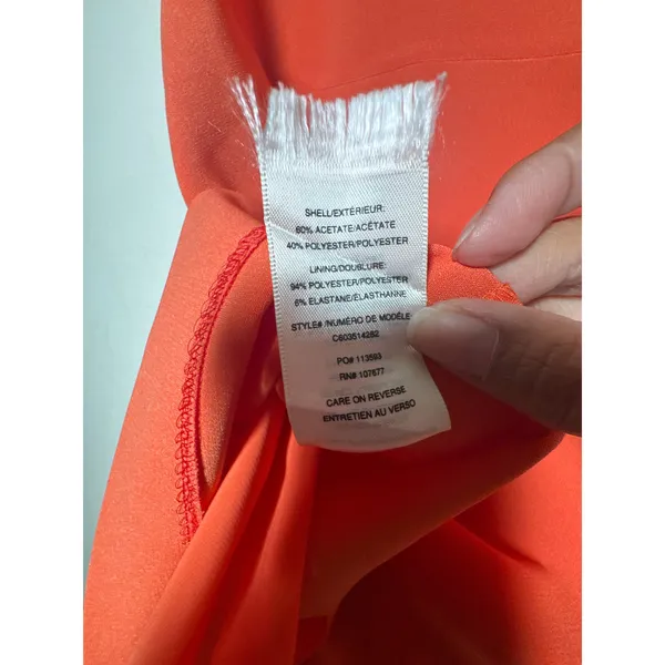 Alice + Olivia Aleah Off Shoulder Dress 6 Tangerine Orange Fitted Sheath - Image 7