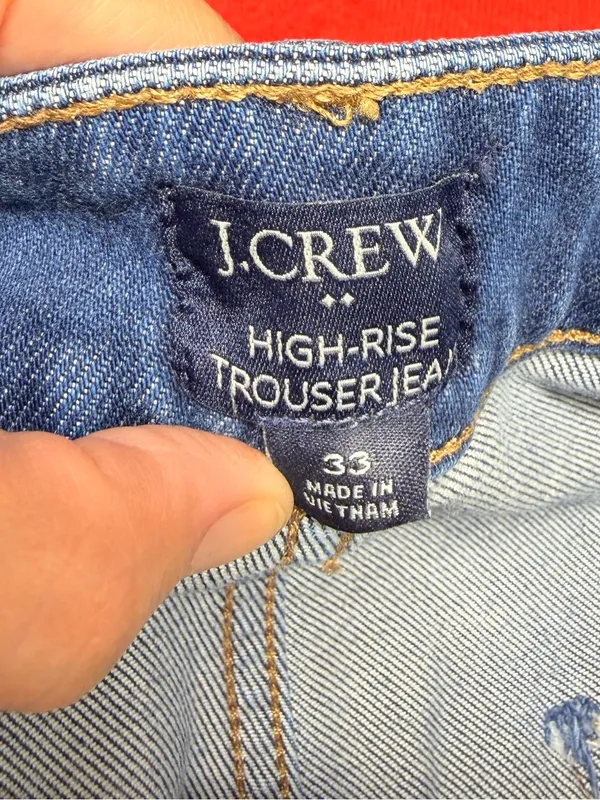 J. Crew High rise trouser wide leg jeans size 33denim cotton women - Image 2
