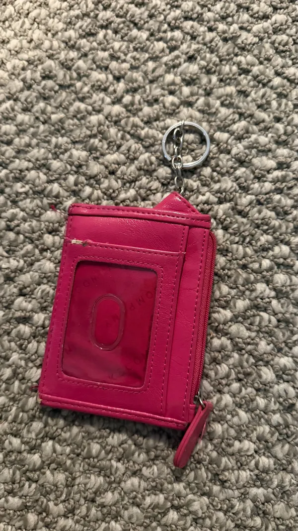 New York & Co. Hot Pink Cardholder Keychain Wallet (few imperfections shown) - Image 3