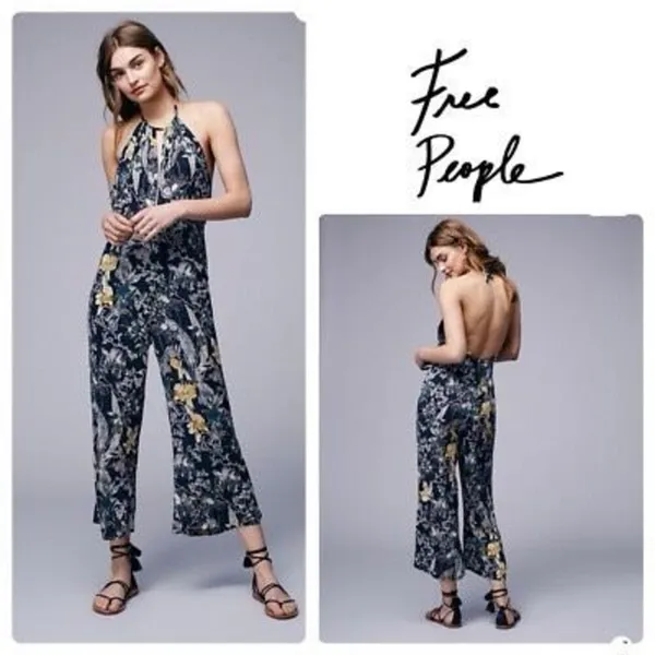 Free People Twisted Halter One-Piece Jumpsuit Size 6 - Image 2