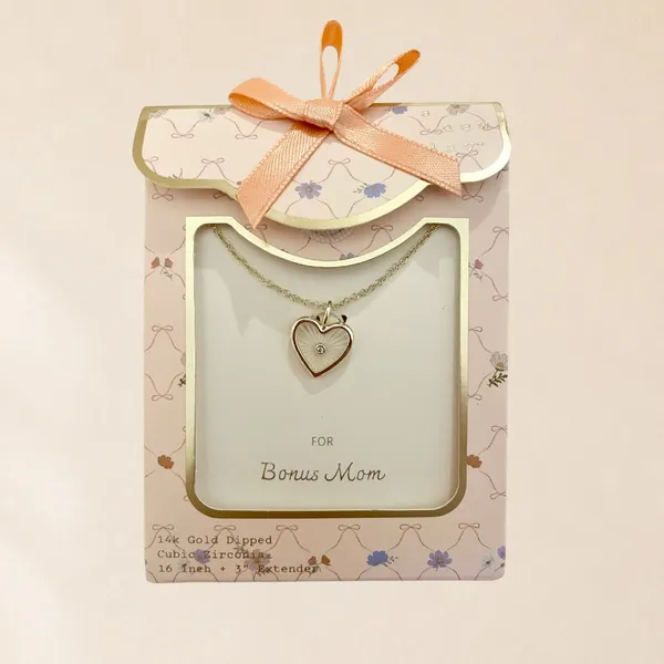 A New Day 14k Gold Dipped Cubic Zirconia Heart‎ Pendant Necklace Bonus Mom Gift - Image 2