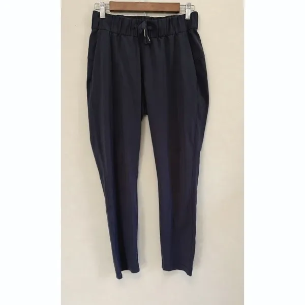 Lululemon On the Fly 7/8 Pant True Navy Luxtreme Drawstring Trousers Sz 4 - Image 3