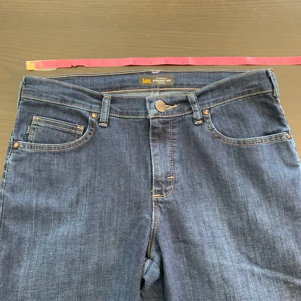 Lee Womens‎ Jeans Relaxed Fit Straight Leg Mid Rise Blue Denim Size 8 Short - Image 6