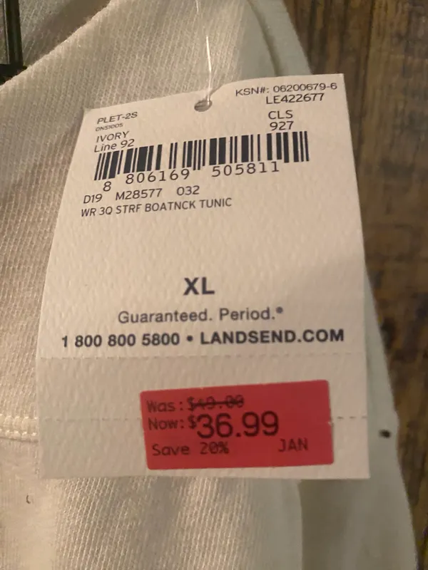 NWT Lands End women's long sleeve pullover off white size XL - Image 6