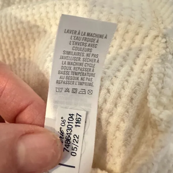 Aerie Do What Makes You Happy‎ Waffle Knit Thermal Top Oversized Medium Ivory - Image 10