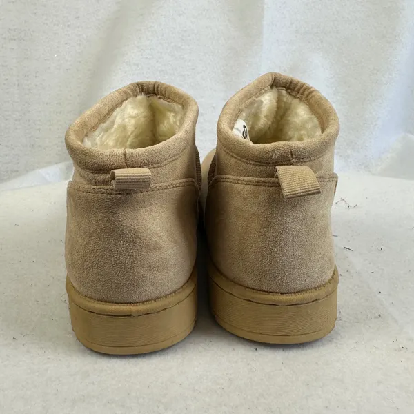 SO Goods for Life Tan Faux Suede Fur‎ Lined Short Ankle Boots Womens Size 7.5 - Image 4