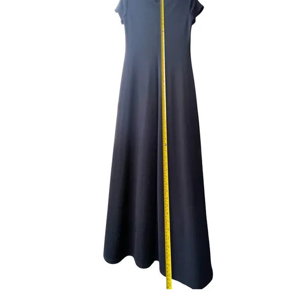 Ann Taylor black Short Sleeve Maxi Dress Keyhole Back Rayon‎ Blend Size 6 - Image 4