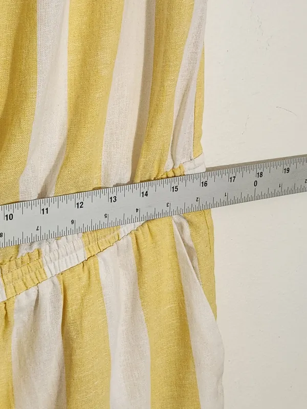 Soho by New York & Company Yellow Stripe Strapless Jumpsuit Size Large NWT - Image 7