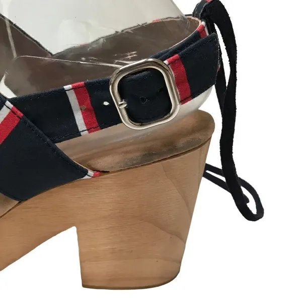 ‎Free People Monaco Boho navy striped wrap clog 39/9 - Image 7