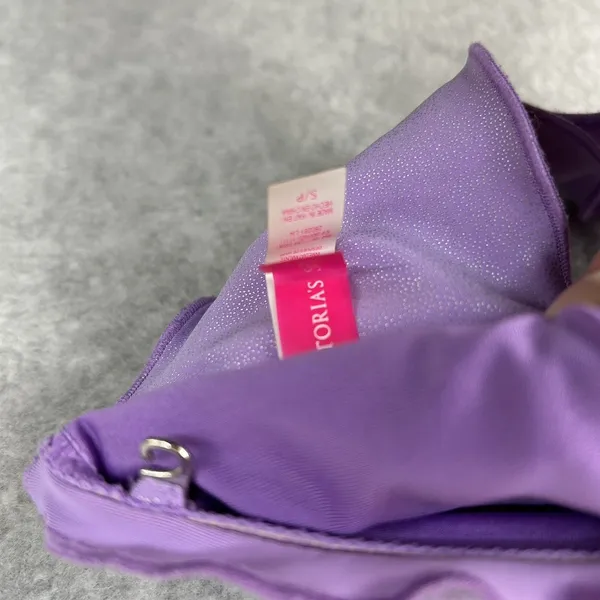Victorias Secret Purple Small Bandeau Knotted Swim Beach Bikini Top Swimsuit - Image 4