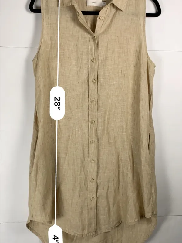 Onia Sleeveless Button-Front Swim Coverup in Beige - Image 6