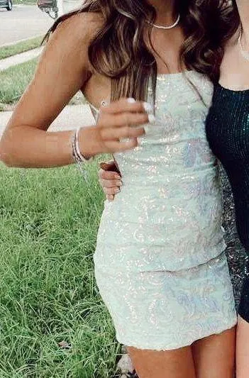 green homecoming dress - Image 2