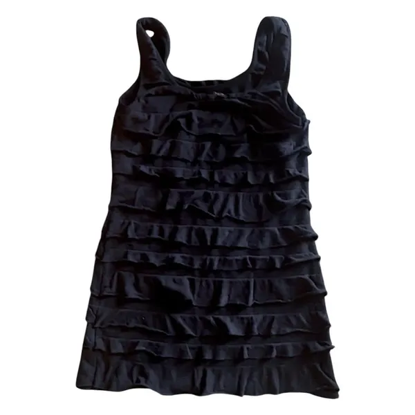 Love On A Hanger Tank Top Womens Black Layers Ruffled Flowy Chic Size L‎ XL - Image 3