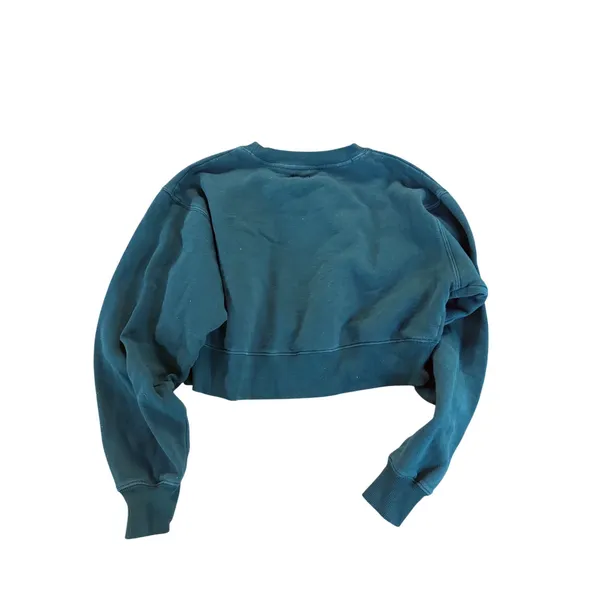 Cotton On Womens XS Forest Green Cropped Crew Neck Sweatshirt‎ Long Sleeve - Image 2