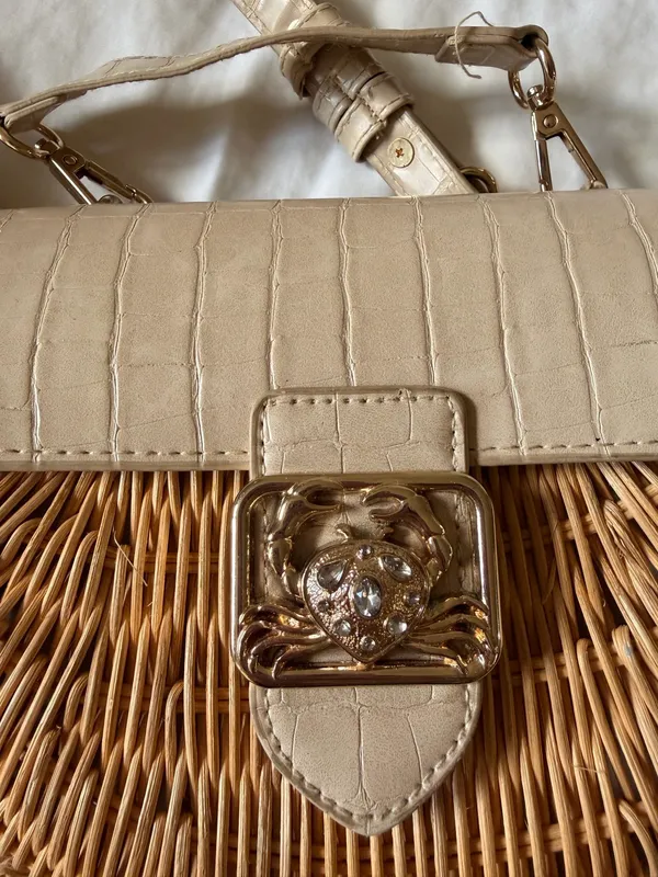Topshop Straw Bag with hardware detailing - Image 3