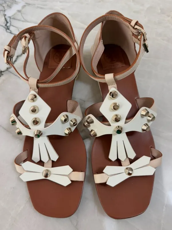 Tory Burch Aurora Leather Ankle-Strap Sandals - Image 2