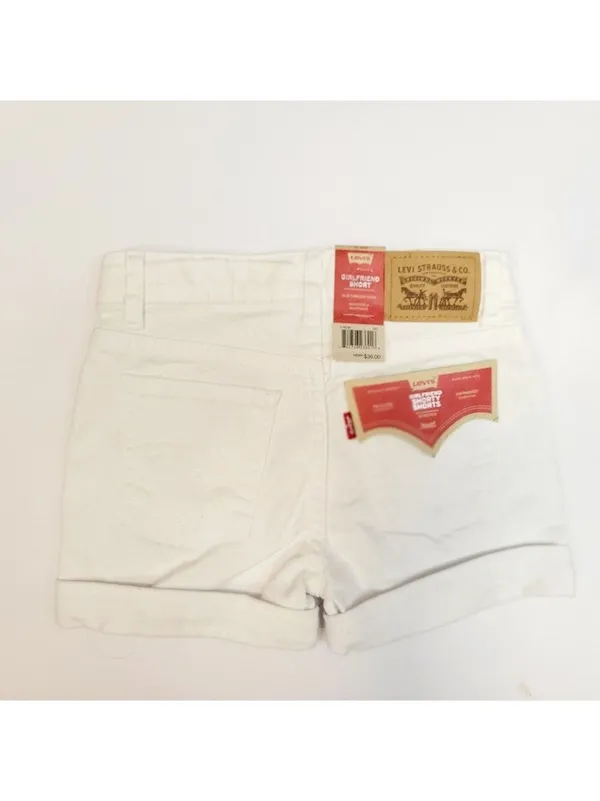 Levi's White Girlfriend Shorty Denim Shorts Girl's Size 6x - Image 2
