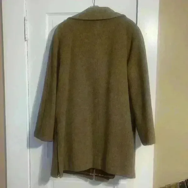Vintage M Linman wool Burberry pattern Coat Brown - Image 10