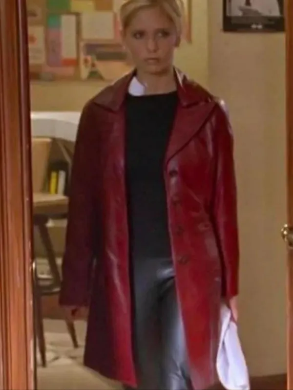Women's Buffy the Vampire Burgundy Small Burgundy Coat - Image 8