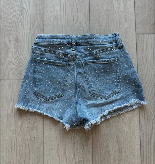 Altar'd State Light Denim Wash Shorts rhinestones US women’s 26 - Image 2