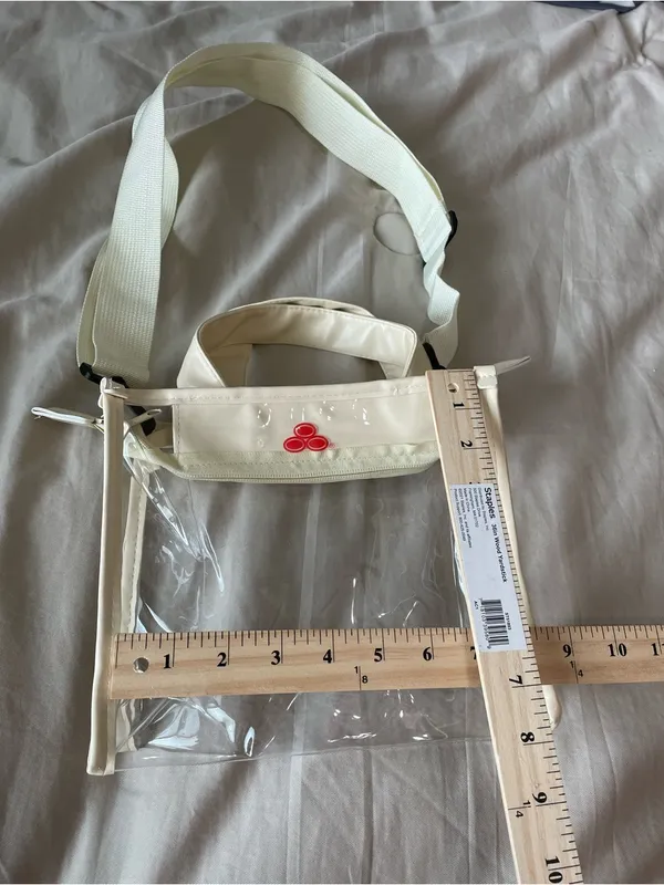 Cream Clear Stadium Crossbody Bag with Top Handle State Farm logo NWOT - Image 4