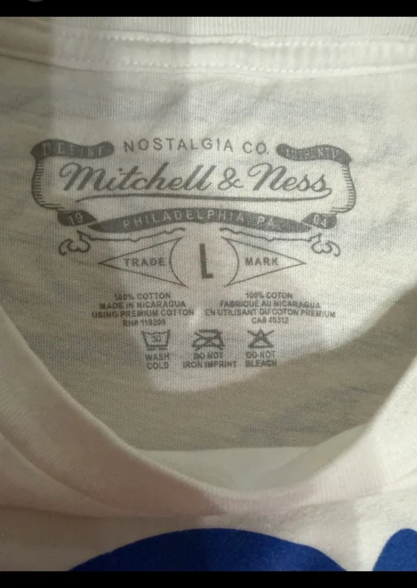 Nostalgia co Mitchell & Ness ATL Braves White T-Shirt - Size L - Image 4